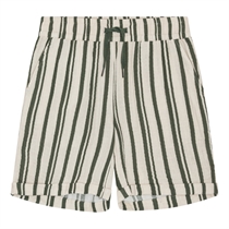 BIRKHOLM Muslin Shorts Natur Beige & Oliven Grøn